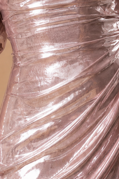 Blush Pink Off-the-Shoulder Velvet Evening Gown with Train - Plus Size