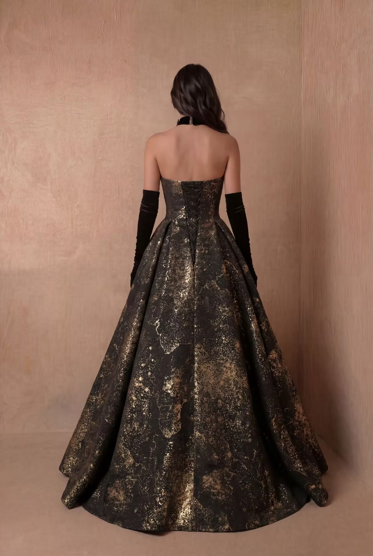 Black And Gold Gothic Wedding Dress With Sequin - Gothic Strapless Bal WonderlandByLilian Black And Gold Gothic Wedding Dress With Sequin - Gothic Strapless Bal WonderlandByLilian