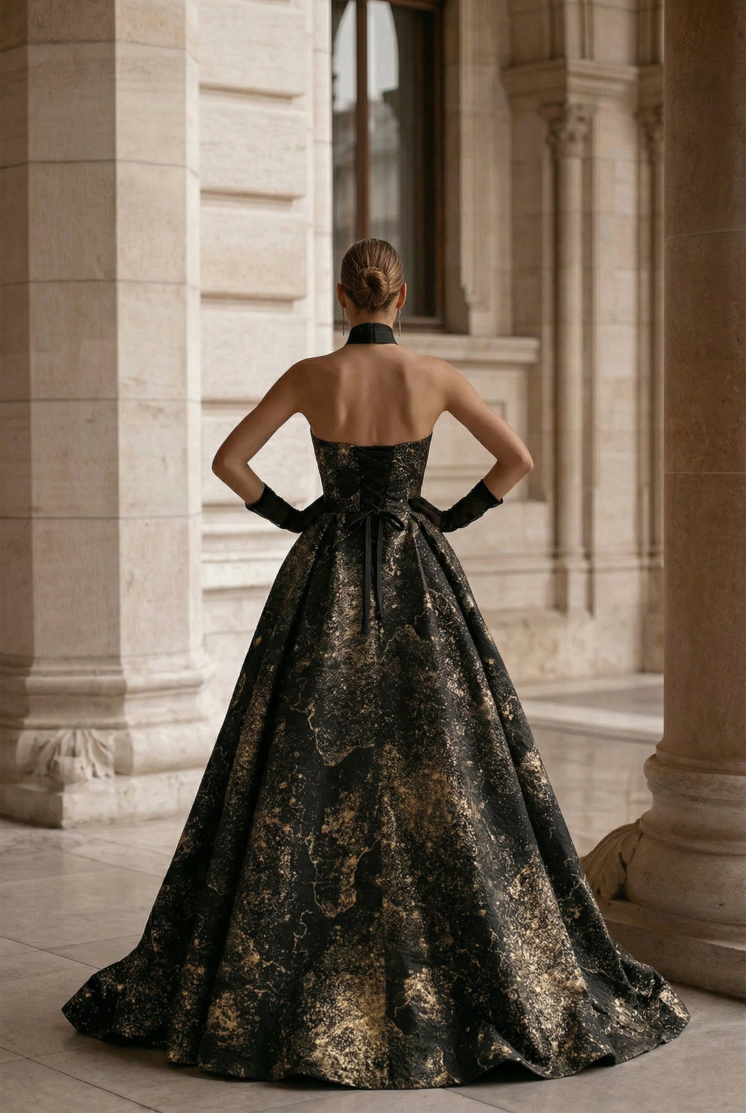 Black And Gold Gothic Wedding Dress With Sequin - Gothic Strapless Bal WonderlandByLilian Black And Gold Gothic Wedding Dress With Sequin - Gothic Strapless Bal WonderlandByLilian