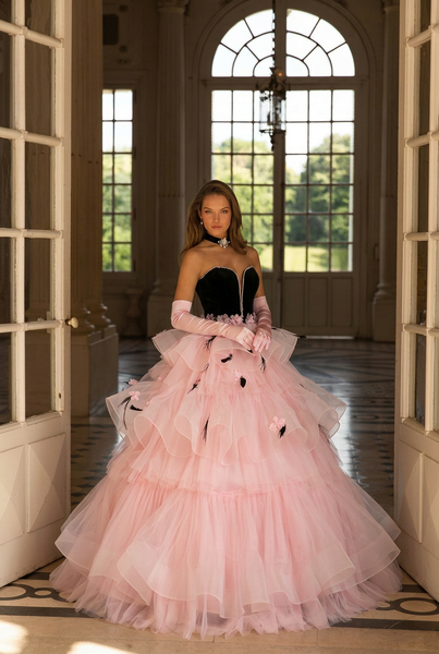 black dress with pink accents and Tulle Party Floral Rustic home decor is embellished with crystal Women's High-Heeled Shoes Formal Color:Satin Black