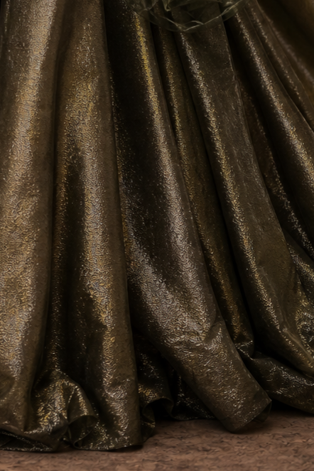 Black and Gold Gothic Ball Gown with Sequin Corset and Ruffled Organza Evening Dress Plus Size