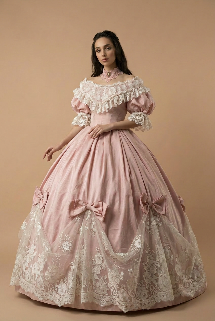 Blush Versailles Symphony – Rococo Ball Gown Marie Antoinette Dress Pink Baroque Evening Gown Victorian Fairy Princess Dress Corset Formal Gown Luxury Historical Wedding Dress Plus Size