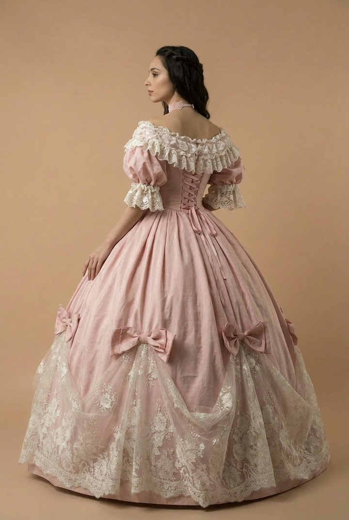Blush Versailles Symphony – Rococo Ball Gown Marie Antoinette Dress Pink Baroque Evening Gown Victorian Fairy Princess Dress Corset Formal Gown Luxury Historical Wedding Dress Plus Size