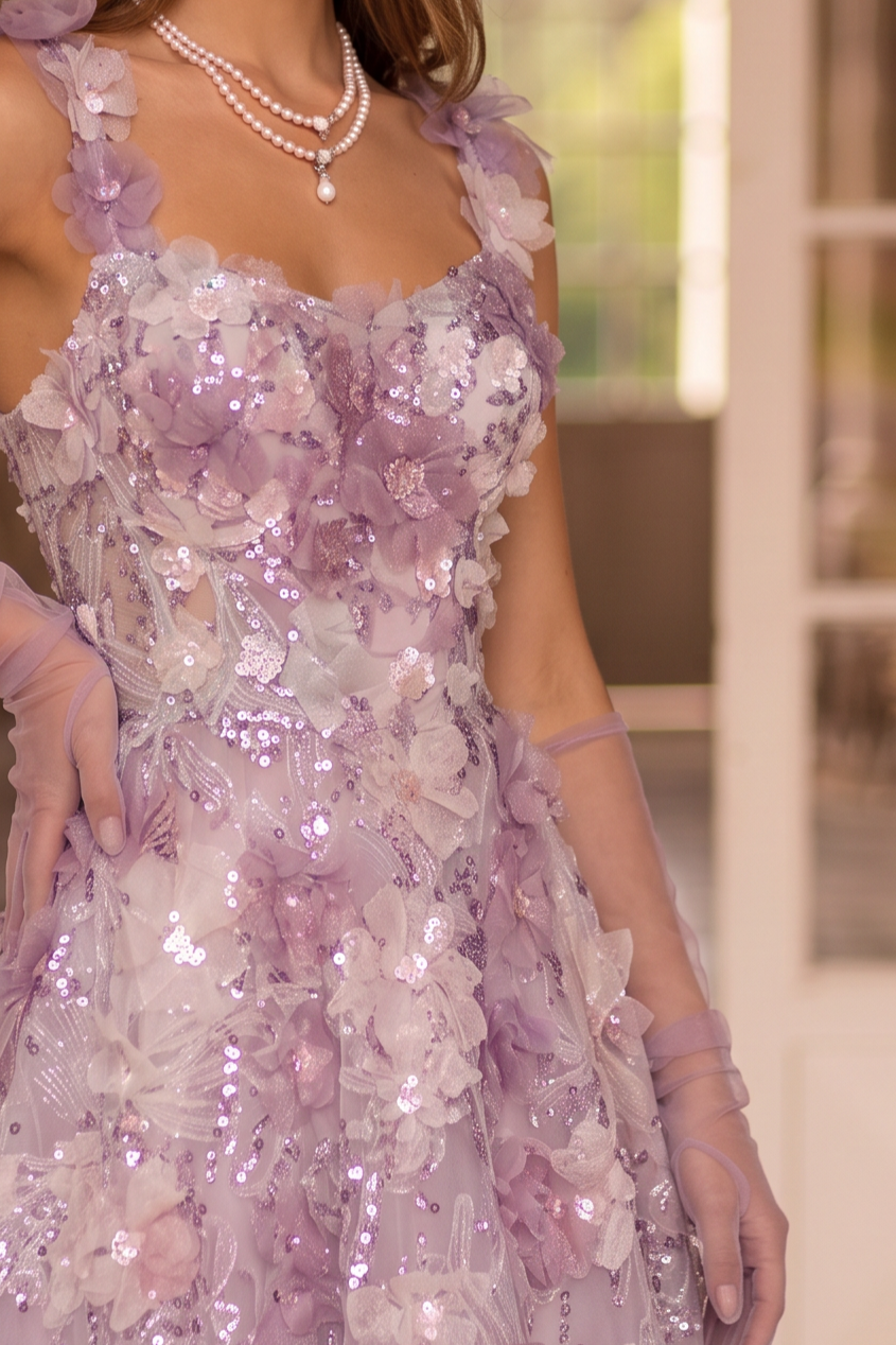 Blush Pink Floral Evening Dress - Corset Back Wedding Dress with Crystal Accents Plus Size