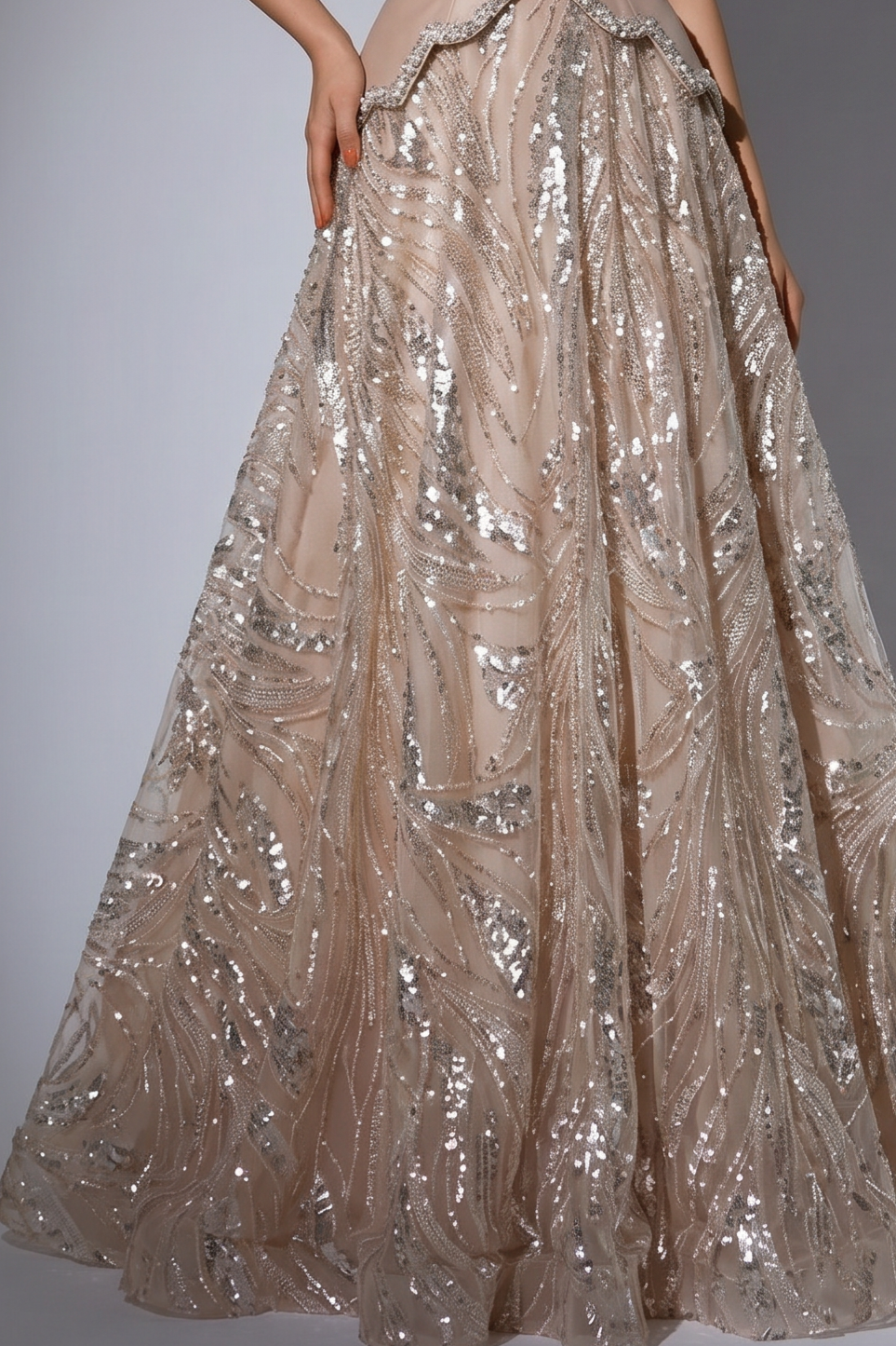Blush Pink Strapless Corset Ball Gown with Hand-Beaded Embroidery and Lace-Up Back – Luxury Evening Dress Plus Size