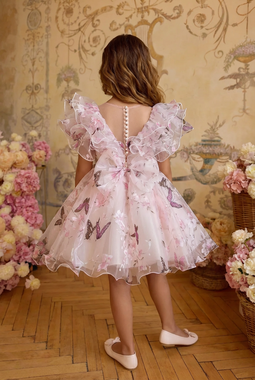 pink tulle butterfly dress Girls: The Scarlett Pink Butterfly Tulle Dress, (10/12) - The Mint Julep Boutique