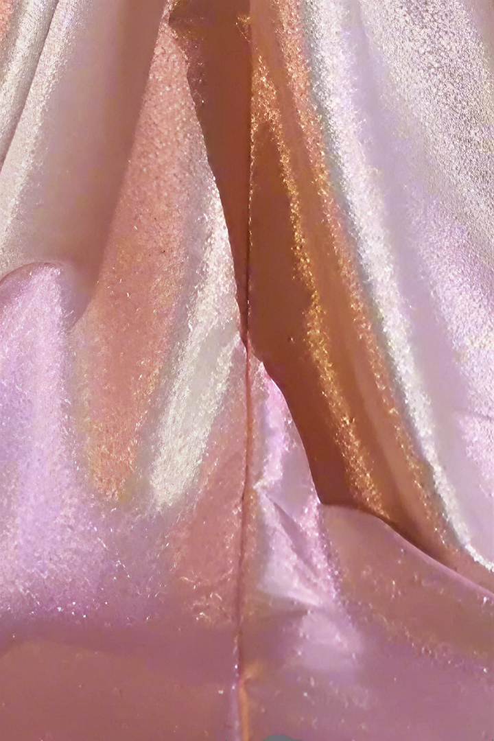 Champagne Dress for Wedding Guest - Sparkly Evening Gown with Pink Bow - Champagne Pink Sequin Dress - Sequins Evening Gown Plus Size
