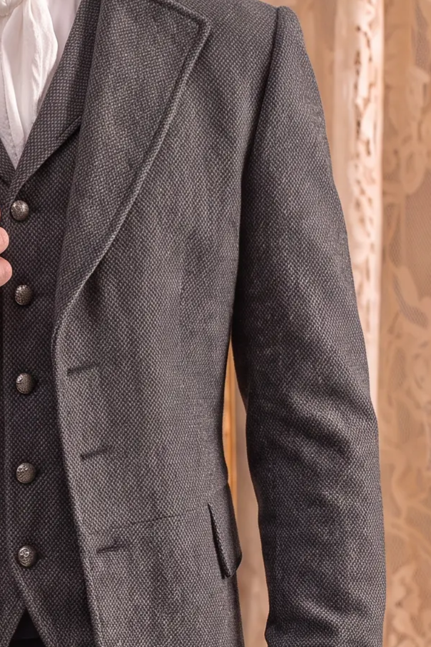 Charcoal Regency Tailcoat for Men - Classic Bridgerton-Inspired Formal Jacket Plus Size