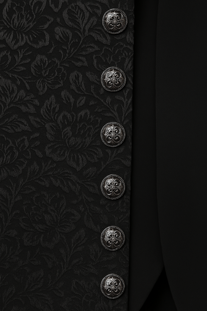 Bridgerton Jacquard Men's Suit - Regency Men's Black Coat - Vintage Inspired Men's Costume - Plus Size