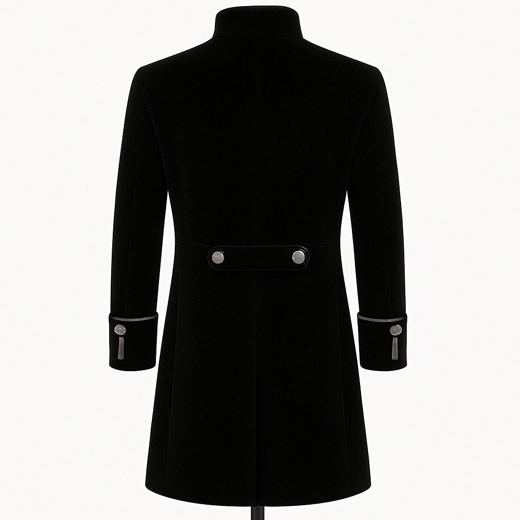 Black Burgundy Sapphire Punk And Gothic Medieval Velvet Coat With Collar For Men Vintage Cosplay Party  -Plus Size