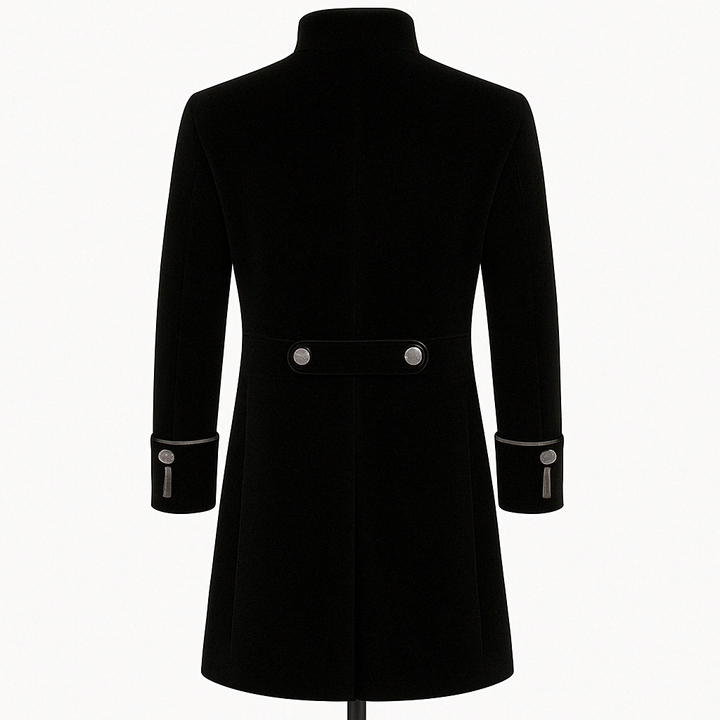 Black Burgundy Sapphire Punk And Gothic Medieval Velvet Coat With Collar For Men Vintage Cosplay Party  -Plus Size