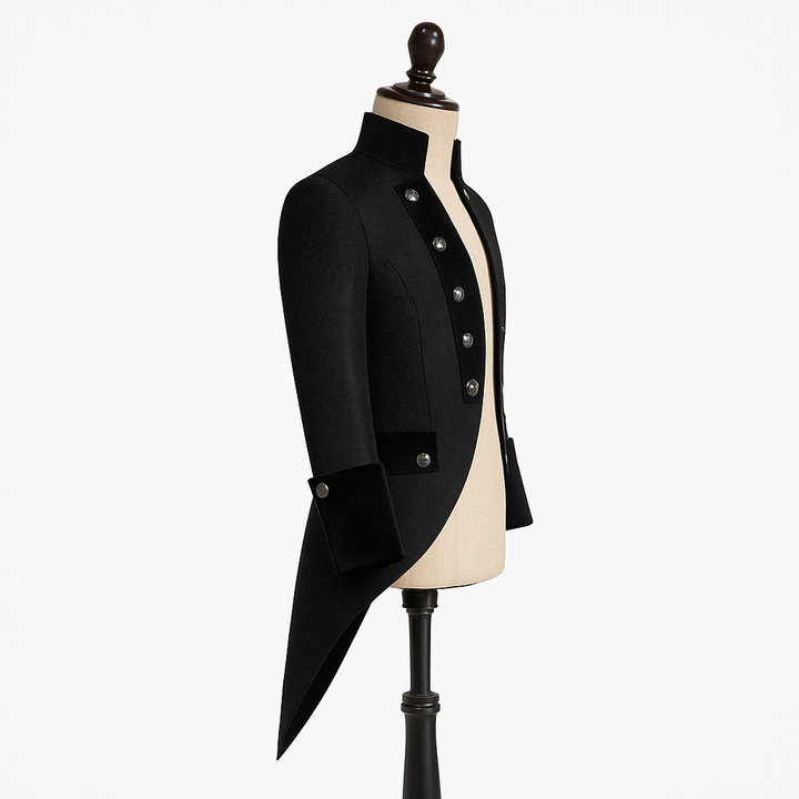 VINTAGE BLACK VELVT JACQUARD TUXEDO - BRIDGERTON REGENCY MENS COSTUME - Plus Size