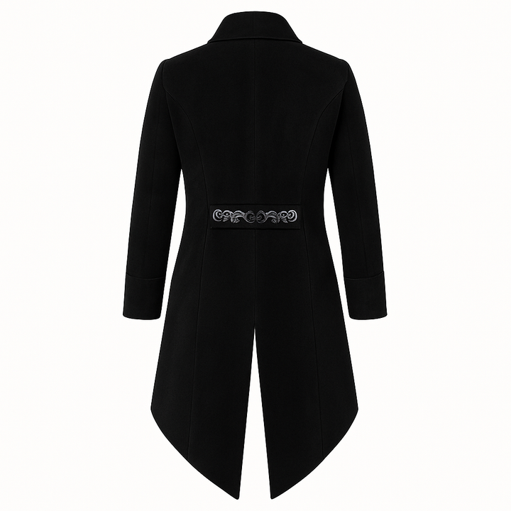 Vintage Gothic Medieval Tailcoat For Men - Velvet Embroidered Coat - Plus Size