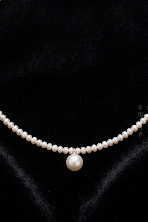 Delicate Pearl Drop Necklace Victorian Regency Era Minimalist Bridal Jewelry