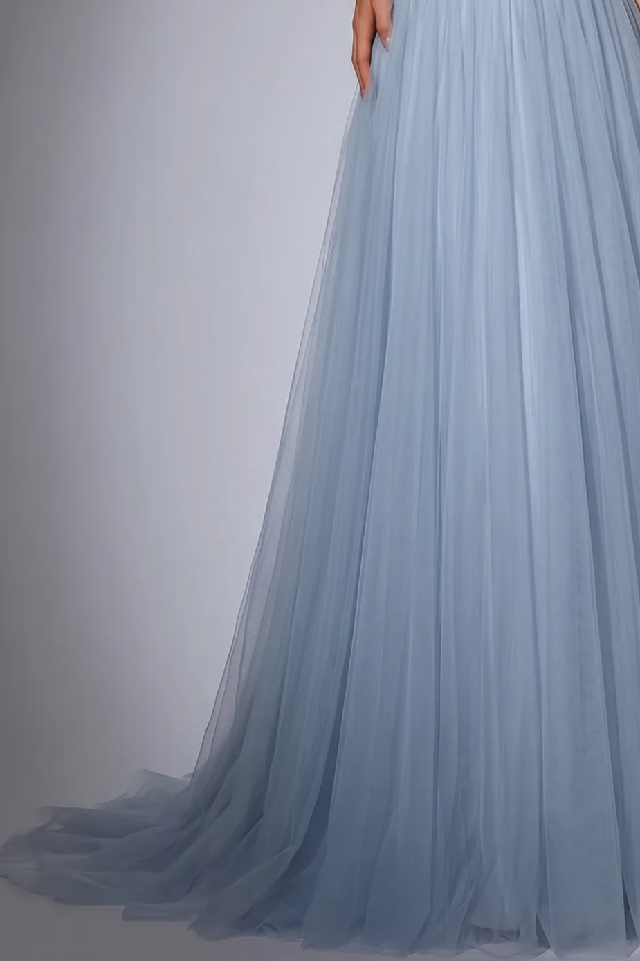 Elegant Light Blue Pretty Sequin Dress - Chiffon Dress with Embellished Bodice - High Neck Sequin Evening Gown Plus Size