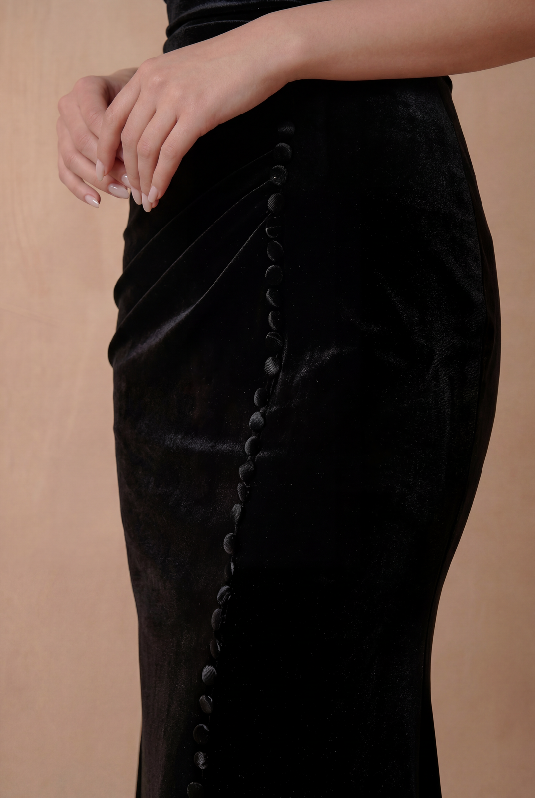 Elegant Gothic Black Velvet Evening Gown - Off-Shoulder Ruched Evening Dress with Corset Plus Size