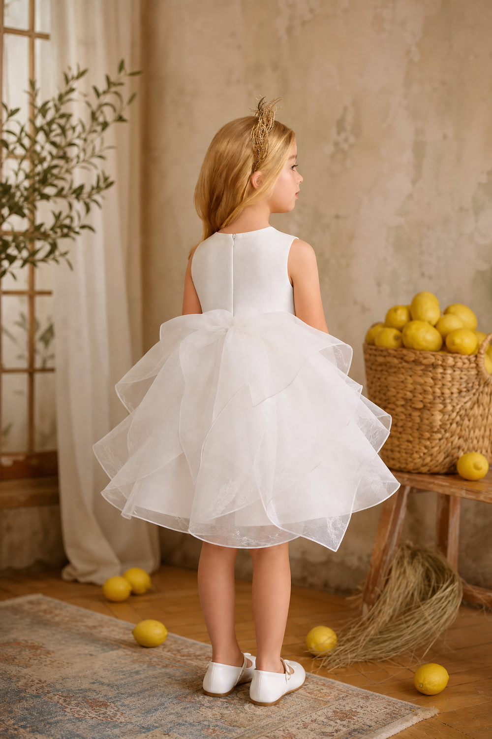 Fairy Ivory Lace Flower Girl Dress for Wedding Sleeveless Plus Size Fairy Ivory Lace Flower Girl Dress for Wedding Sleeveless Plus Size