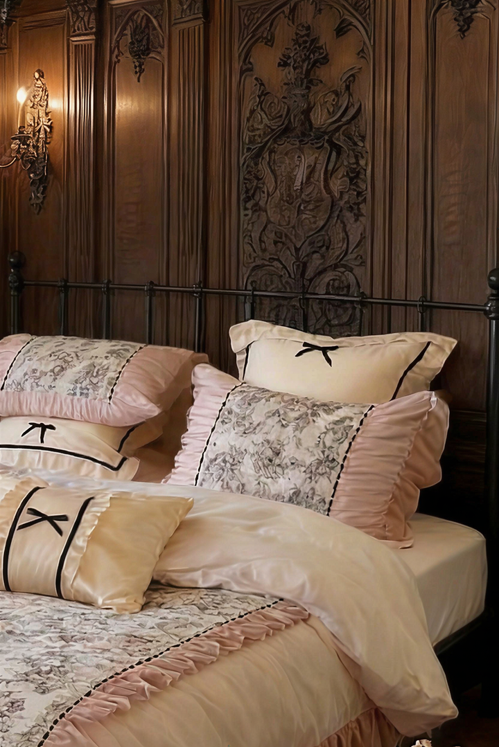 French Vintage Floral Pink Bedding Set – Petal Sonata