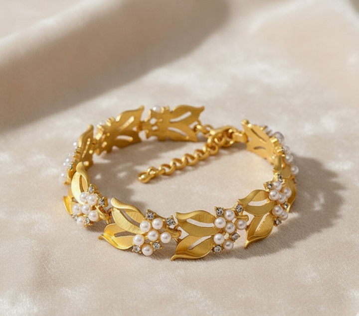Bridgerton-Inspired Handmade Regency Era Pearl and Gold Bracelet Jewelry