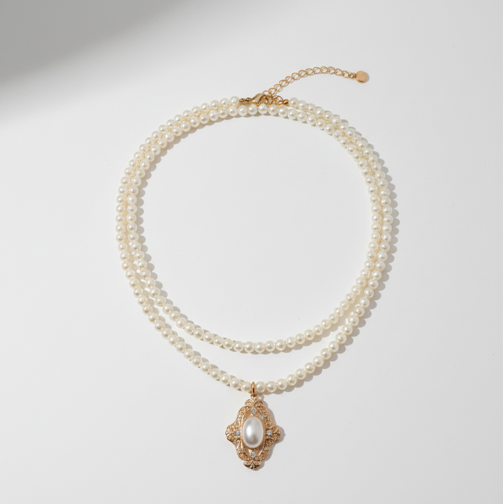 Bridgerton-Inspired Handmade Regency Era Pearl Pendant Necklace Jewelry