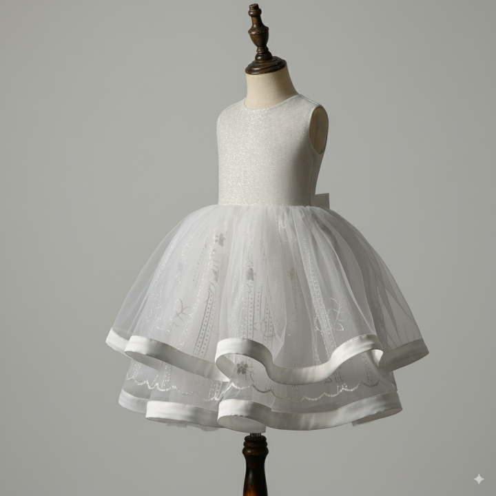 White Two-Piece Flower Girl Dress with Jacket – Elegant Tulle Wedding Flower Girl Dress Plus Size