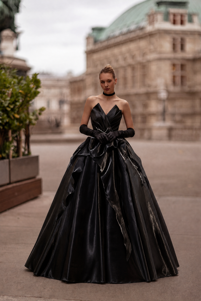 gothic black wedding dress The Gothic Diva Black Wedding Dress 16W