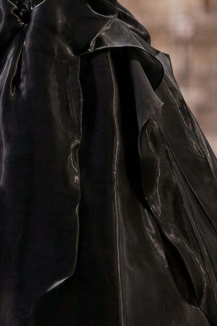Gothic Schwarzes Hochzeitskleid - Schwarzes trägerloses Ballkleid mit Korsett in Übergröße