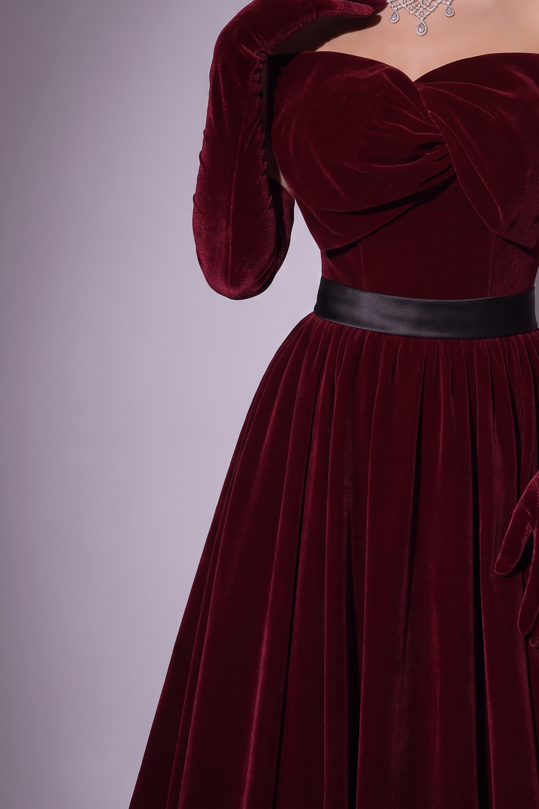 Gothic Red Velvet Evening Dress with Bow - Off the Shoulder Evening Gown - Evening Dress Red Colour with Corset Back Plus Size