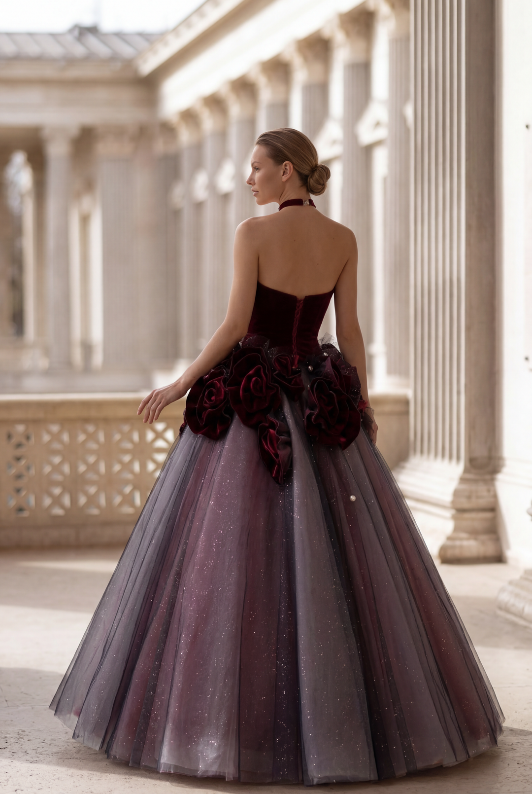 Gothic Black And Red Off Shoulder Ball Gown Wedding Dress With Rose Tulle Plus Size