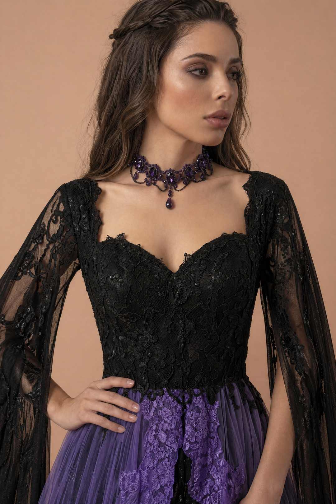 Order Black and Purple Gothic Wedding Dress | Plus Size WonderlandByLilian Order Black and Purple Gothic Wedding Dress | Plus Size WonderlandByLilian
