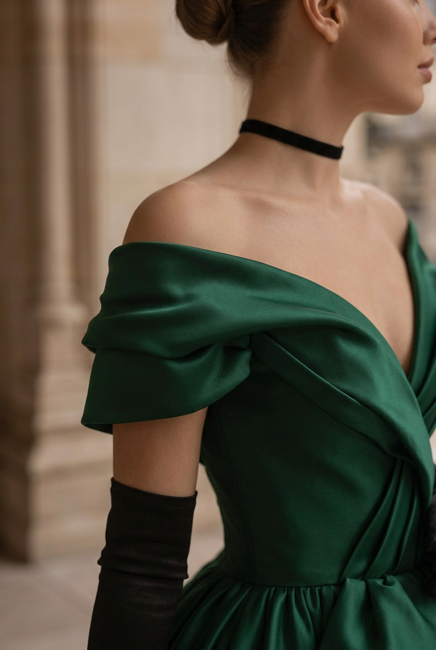 slim fit dress slacks Aurora Gown – Green main image 0