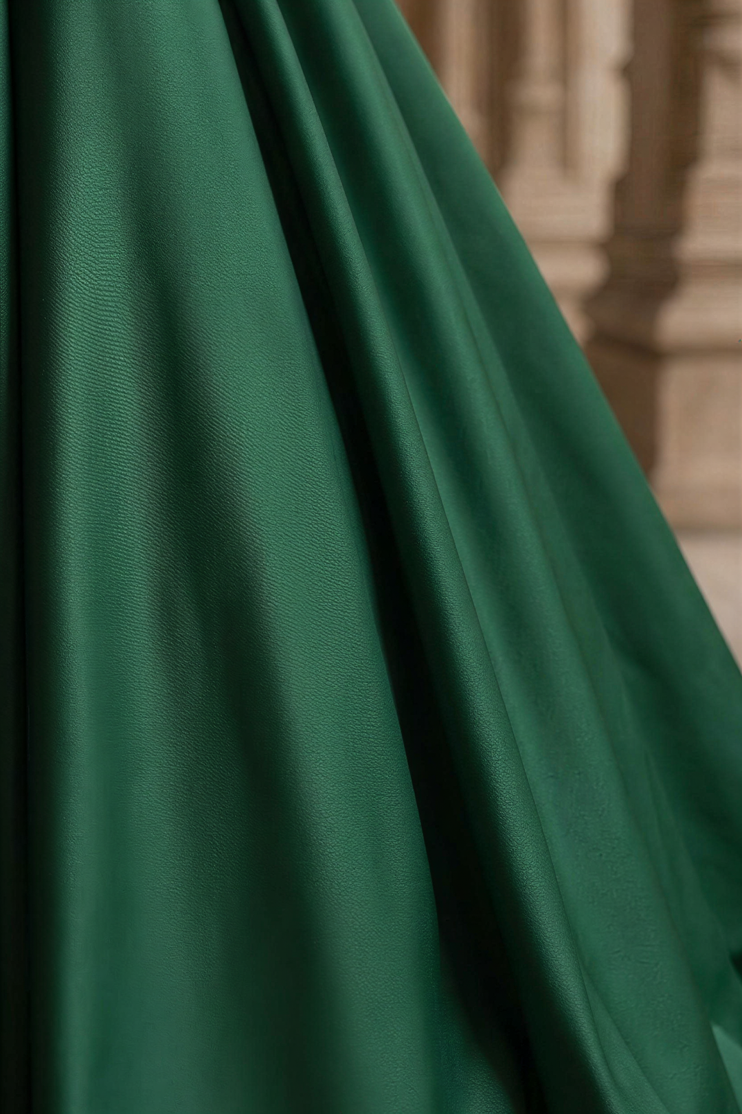 Gothic Emerald Green Off-Shoulder Ball Gown with Cinched Waist - Satin Evening Dress Plus Size