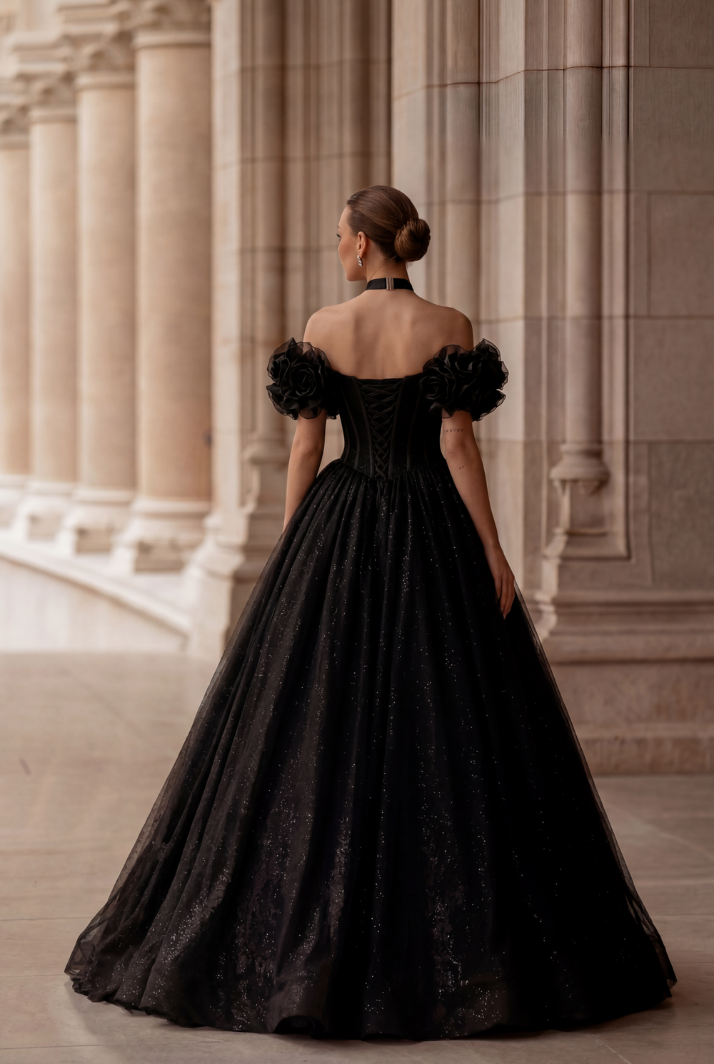 gothic grad dresses Black Cap Sleeves Gothic Long Prom Dress D1009
