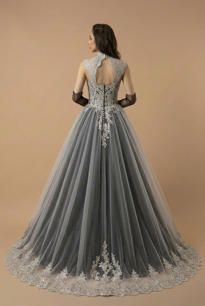 Gothic Black Ball Gown Wedding Dress by WonderlandByLilian Size 8 / Black / Dress