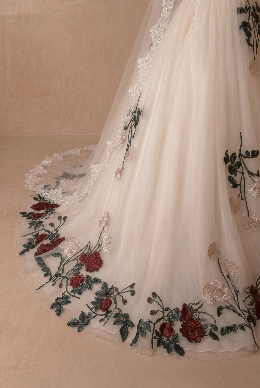 Gothic Off-Shoulder Floral Corset Wedding Dress - Gothic Prom Dress - Plus Size