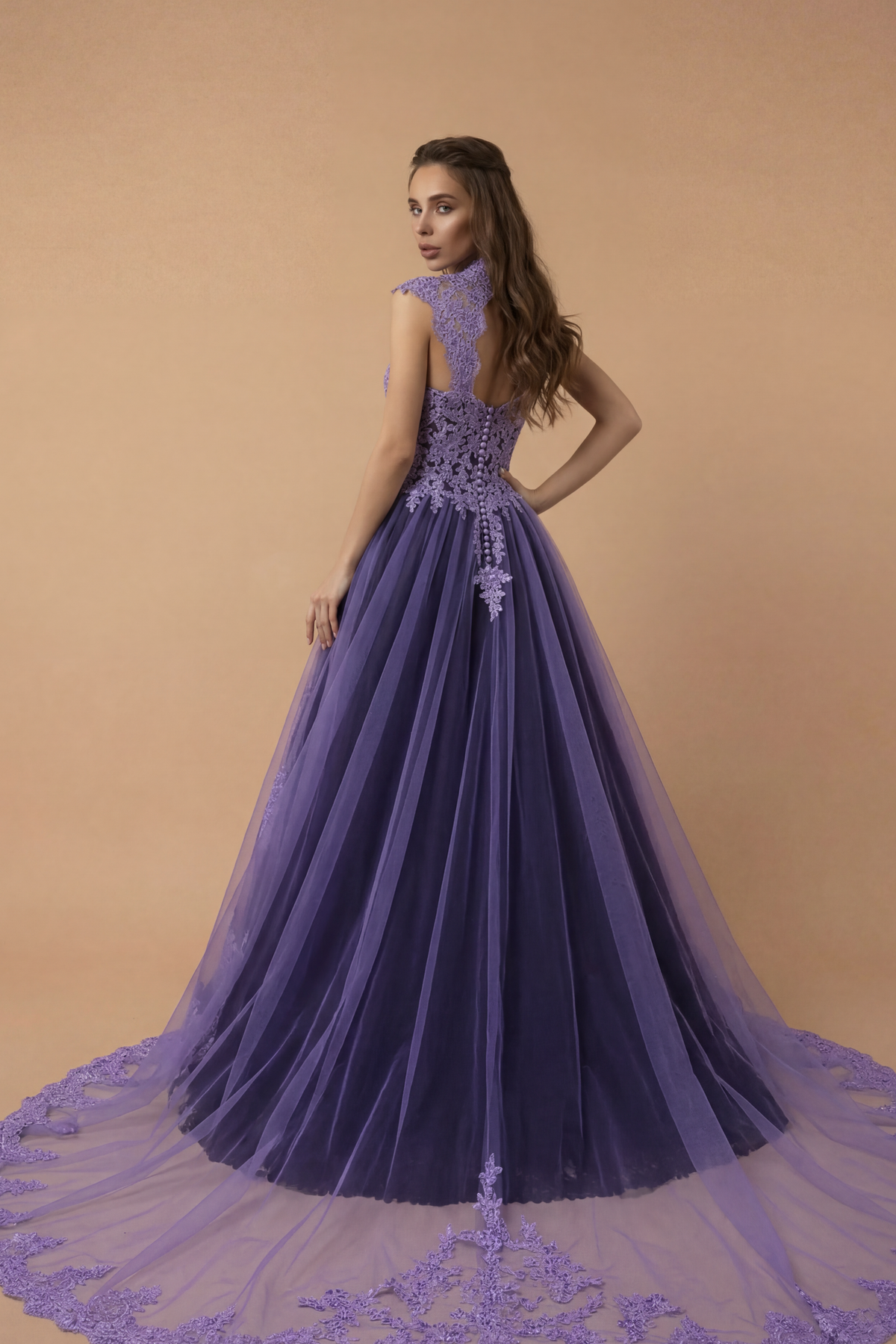 Black and Purple Gothic Wedding Dress With Lace Embroidery –  WonderlandByLilian