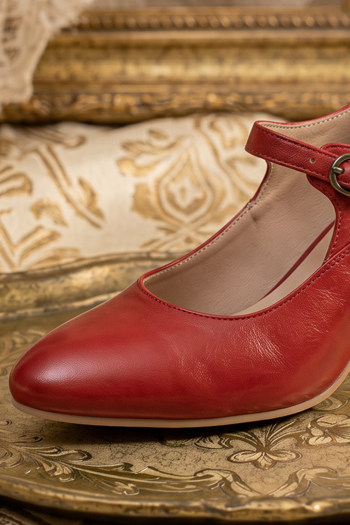Handmade Classic Mary Jane Vintage Leather Heels