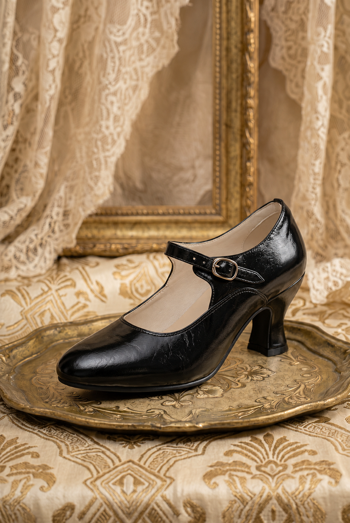 Handmade Classic Mary Jane Vintage Leather Heels
