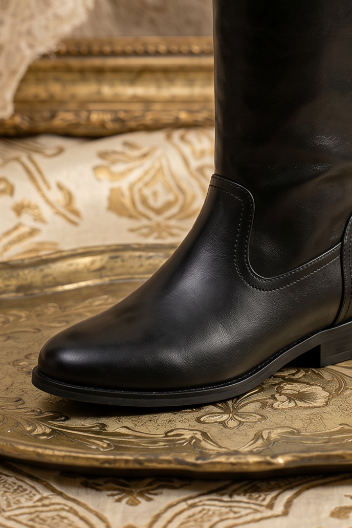 Handmade Regency Era Men Boots – Rococo Baroque Style with Bridgestone Leather and Round Toe
