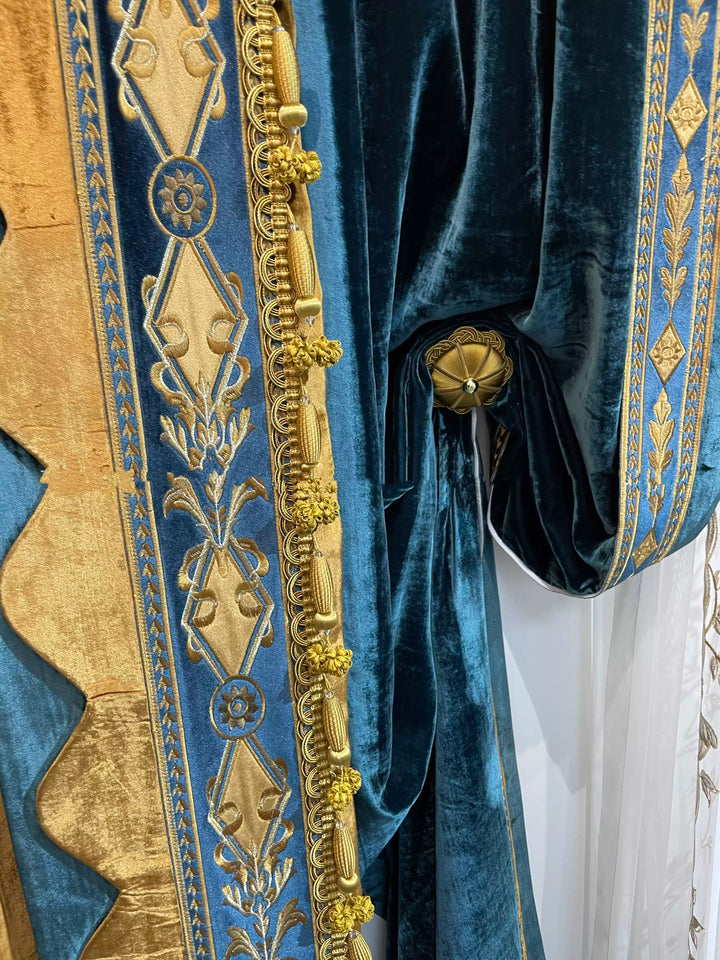 “Palace Reverie” Rococo Curtains – Versailles-Inspired Velvet Drapery for Romantic French Palace Decor
