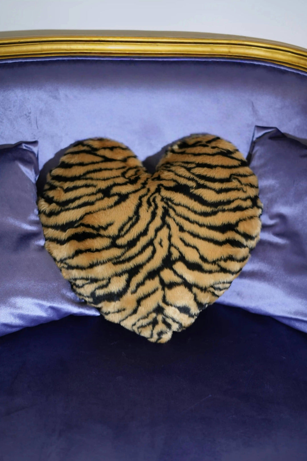 Handmade Faux Fur Tiger Print Throw Pillow – Plush Decorative Cushion for Living Room