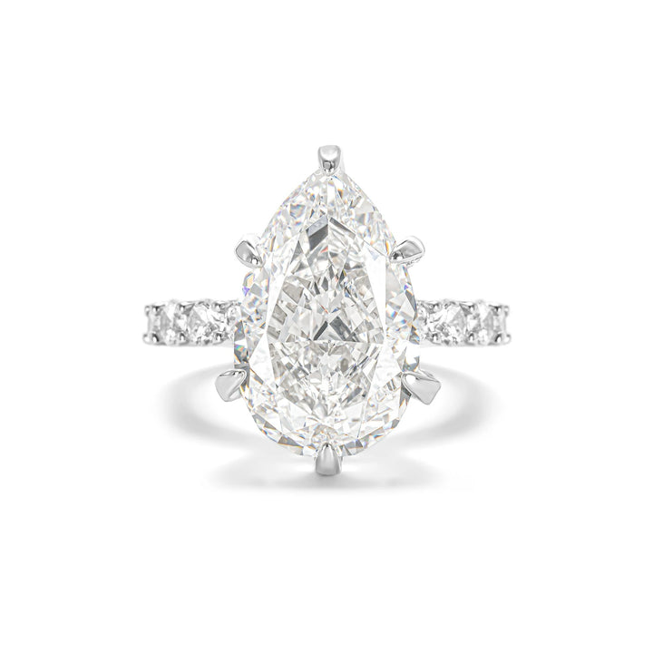Elegant Statement Pear Cut Cubic Zirconia Decoy Engagement Ring 6 Carat