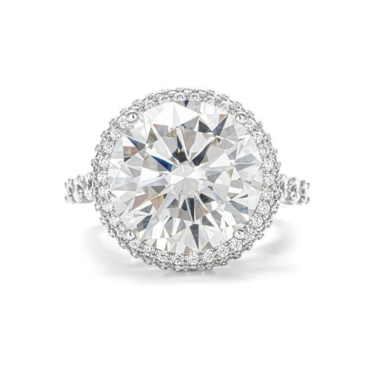 Luxury Round Cut Cubic Zirconia Halo Decoy Engagement Ring 10 Carat