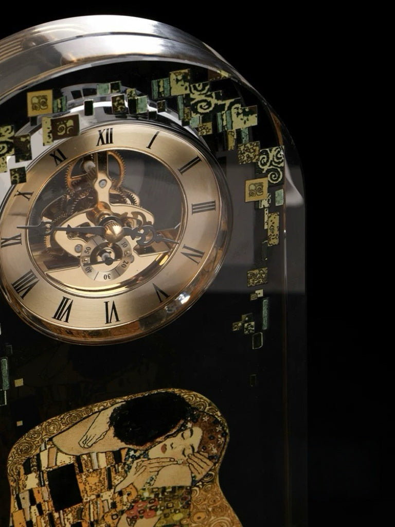 Vintage-Inspired Handmade French Crystal Clock with Brass Roman Dial