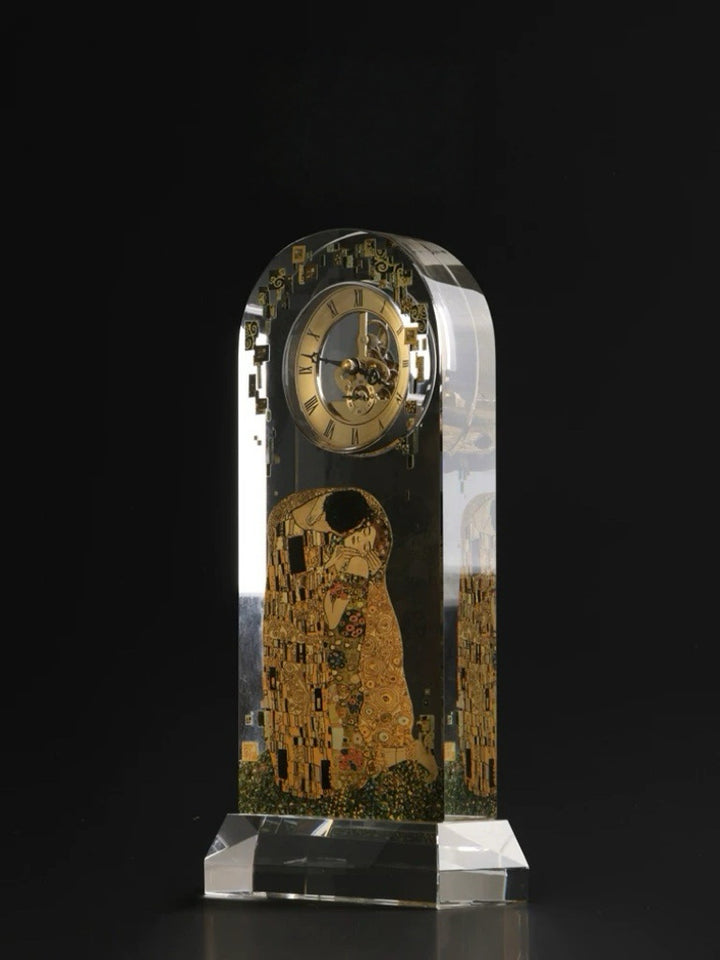 Vintage-Inspired Handmade French Crystal Clock with Brass Roman Dial