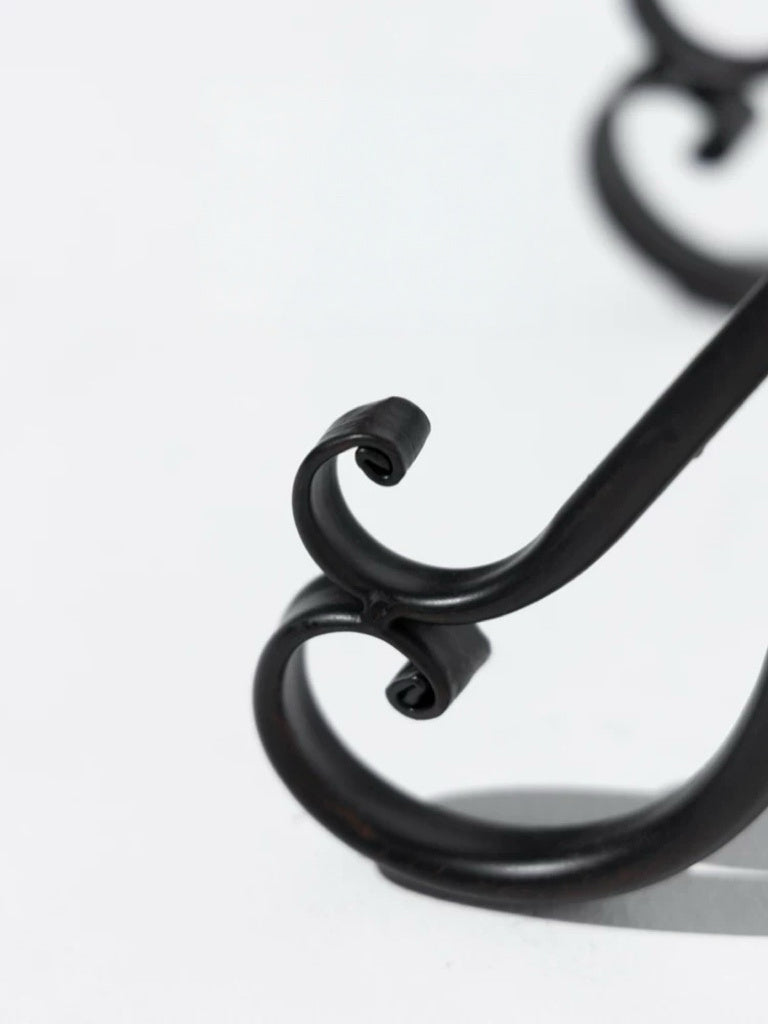 Art Deco Handcrafted French Floor Easel Stand in Black Wrought Iron