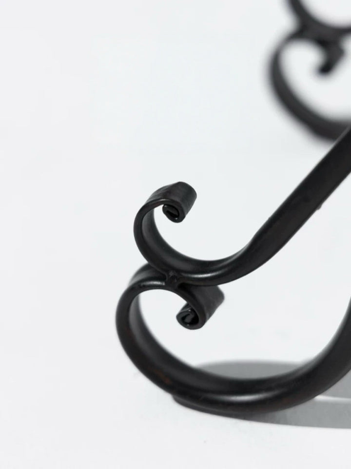 Art Deco Handcrafted French Floor Easel Stand in Black Wrought Iron