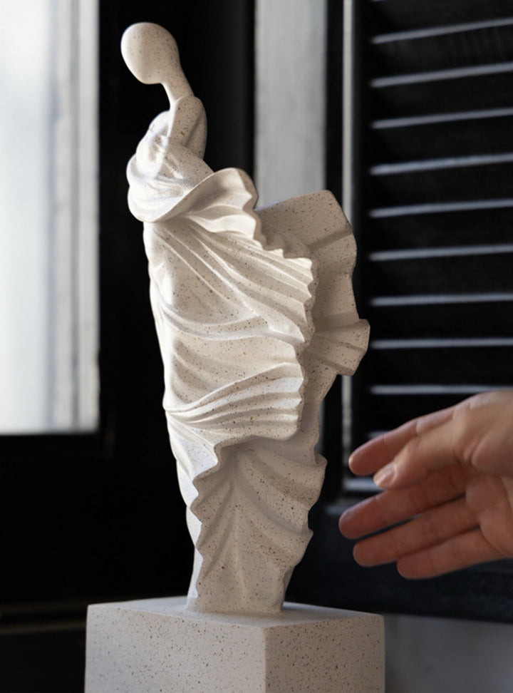 Handmade Italian Limited Edition Rock-Texture Resin Female Figurine Home Decor