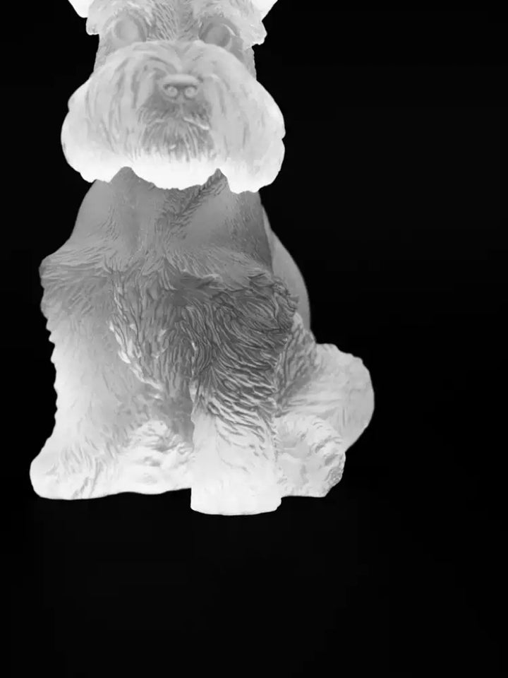 Art Deco Scandinavian Handmade Glass Dog Decor in Ice-Clear Finish Denmark Import