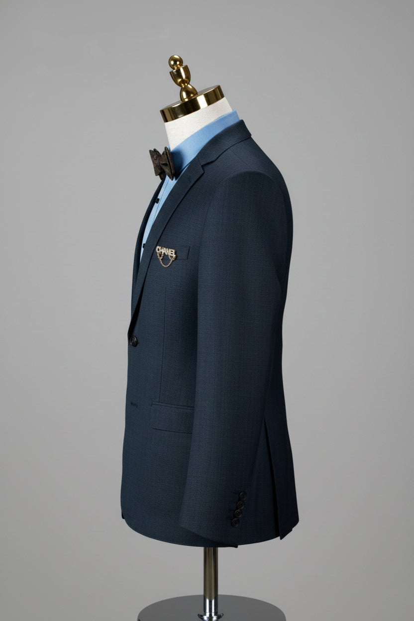 Vintage-Inspired Custom Made Teal Blue Wedding Suit – Elegant Mens Evening Wear Plus Size